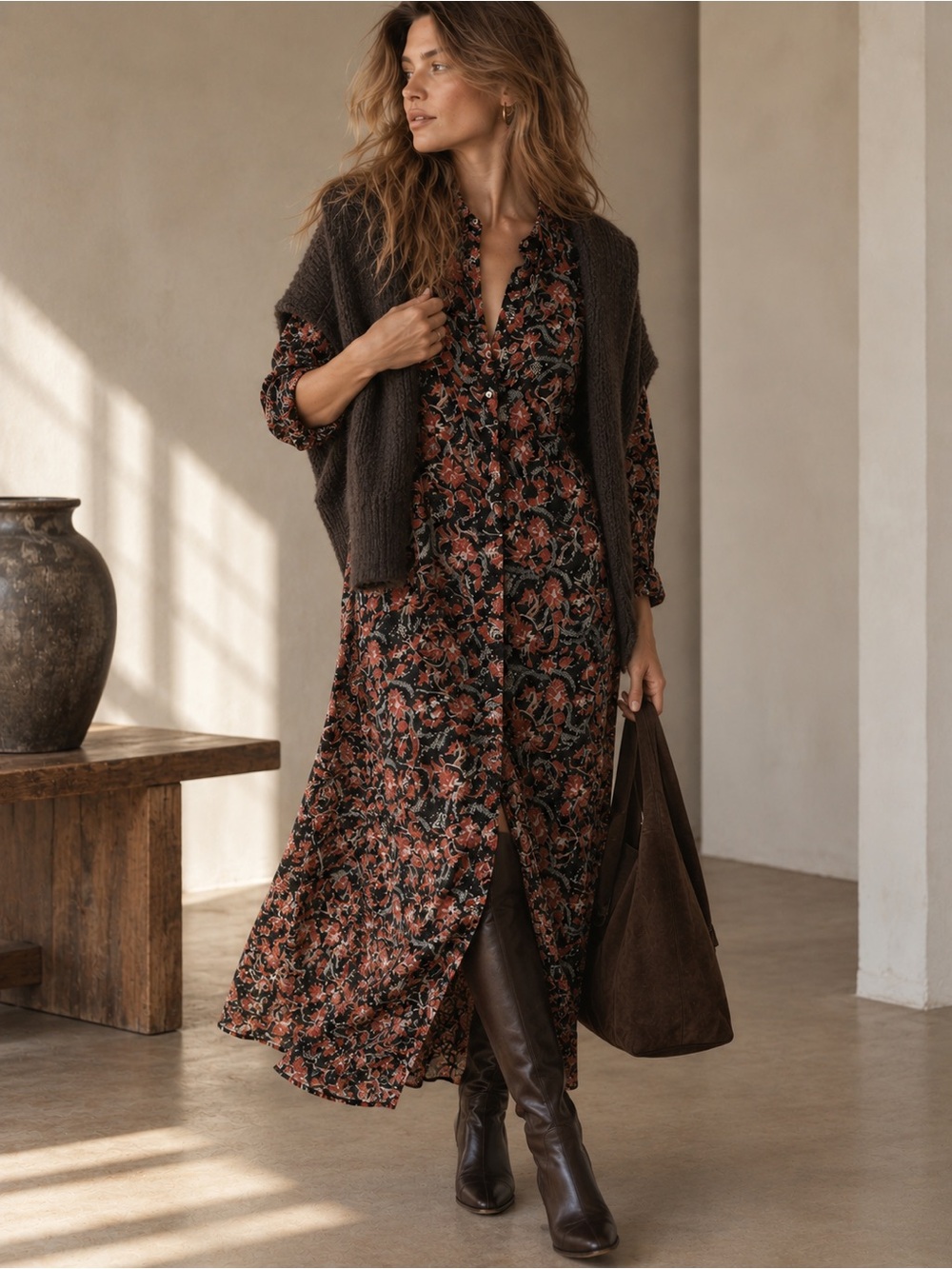 Isabel Marant Étoile Eliane Floral Cotton Voile Midi Shirt Dress